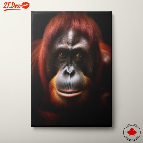Realistic Orangutan Portrait with Vibrant Colors