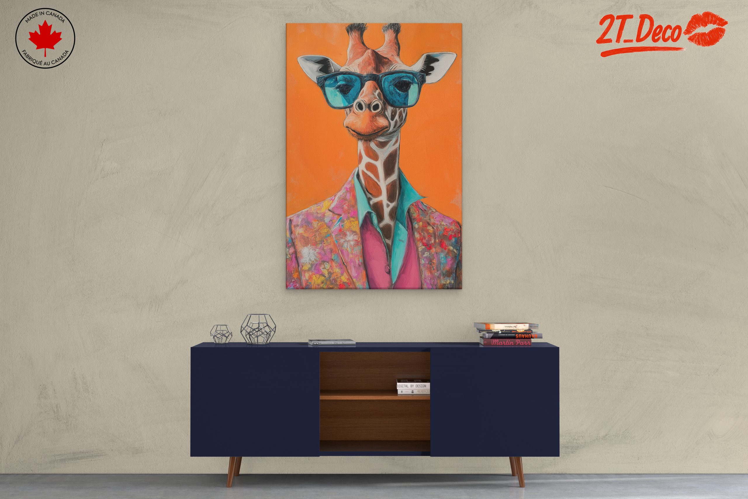 Stylized Giraffe in Colorful Suit - Image 3