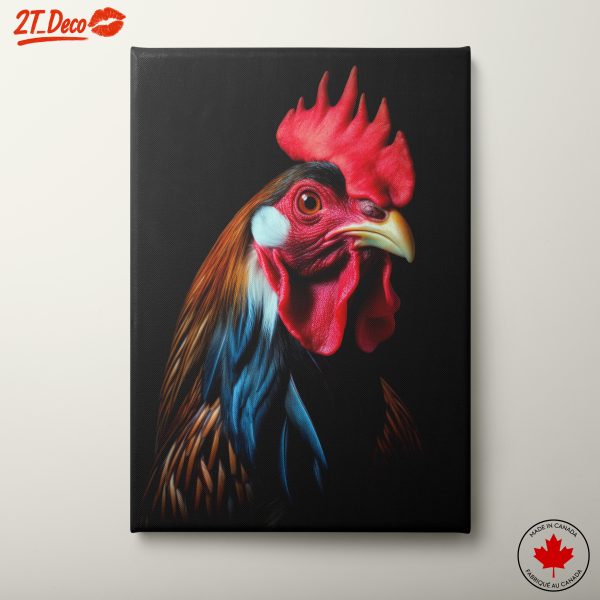 Vivid Rooster Portrait in Artistic Style