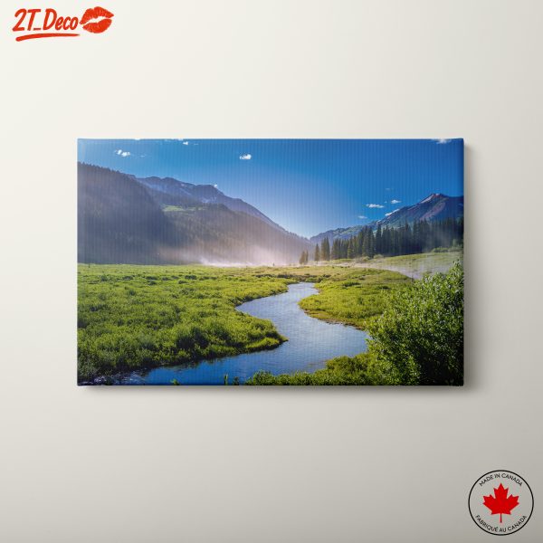 Serene Nature Landscape with Mountains and River