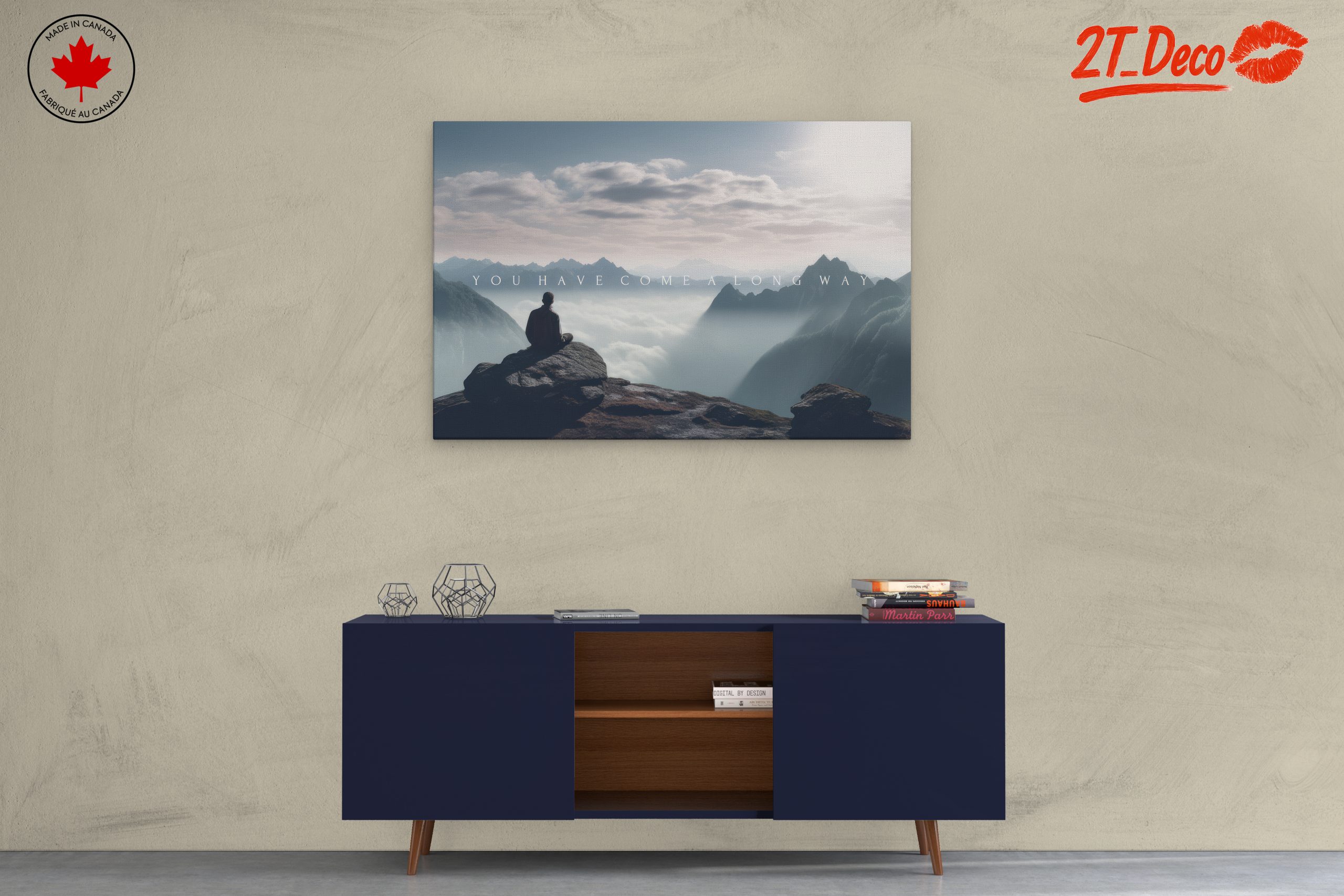 Serene Abstract Mountain Meditation Art - Image 3