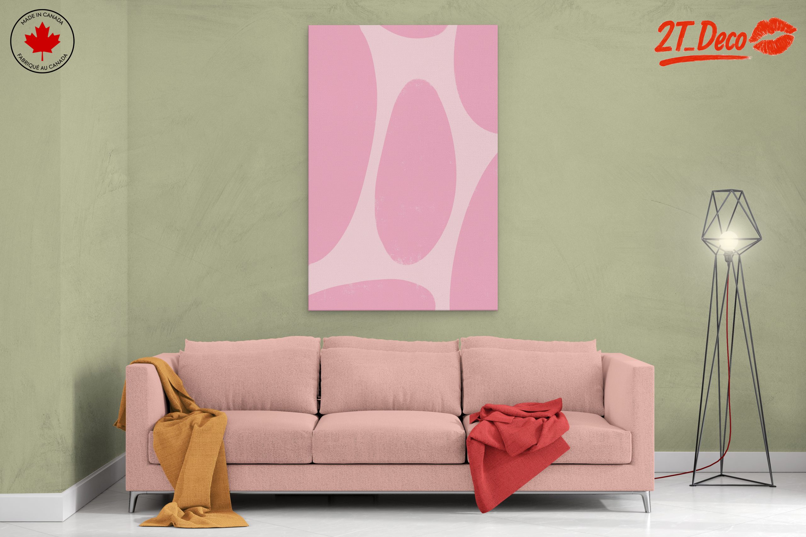 Minimalist Abstract Pink Wall Art - Image 2