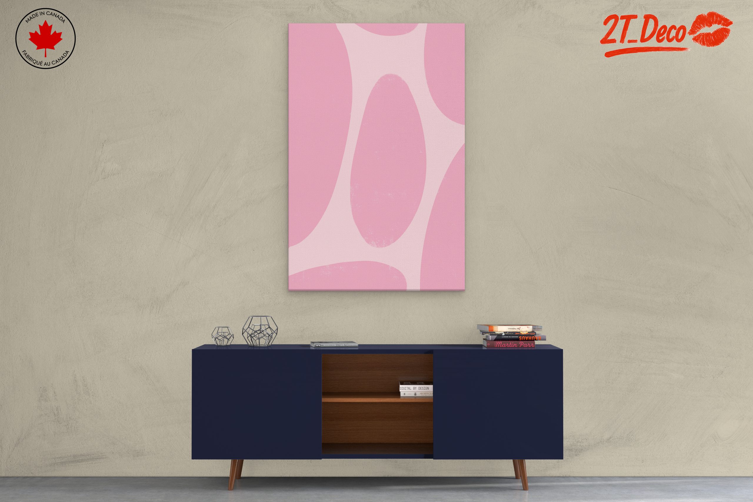 Minimalist Abstract Pink Wall Art - Image 3