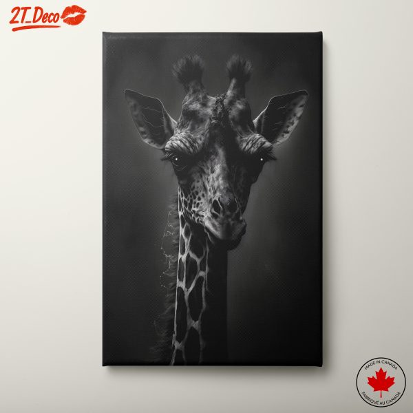 Majestic Giraffe Portrait in Black and White