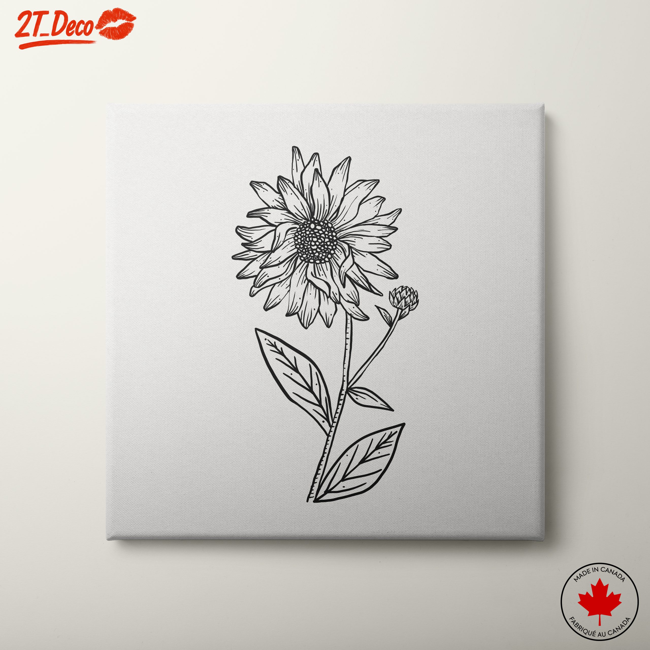 Hand-Drawn Sunflower Botanical Art