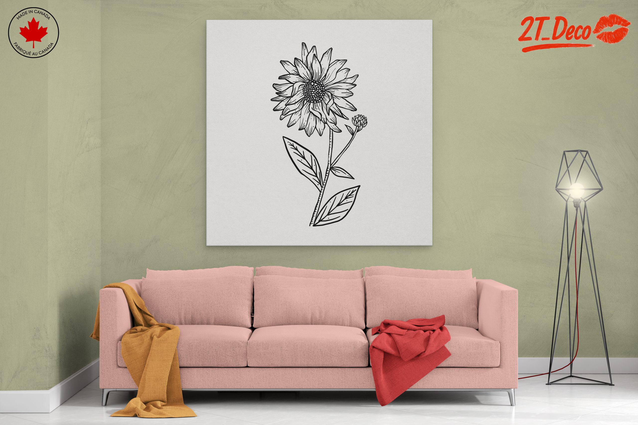 Hand-Drawn Sunflower Botanical Art - Image 2