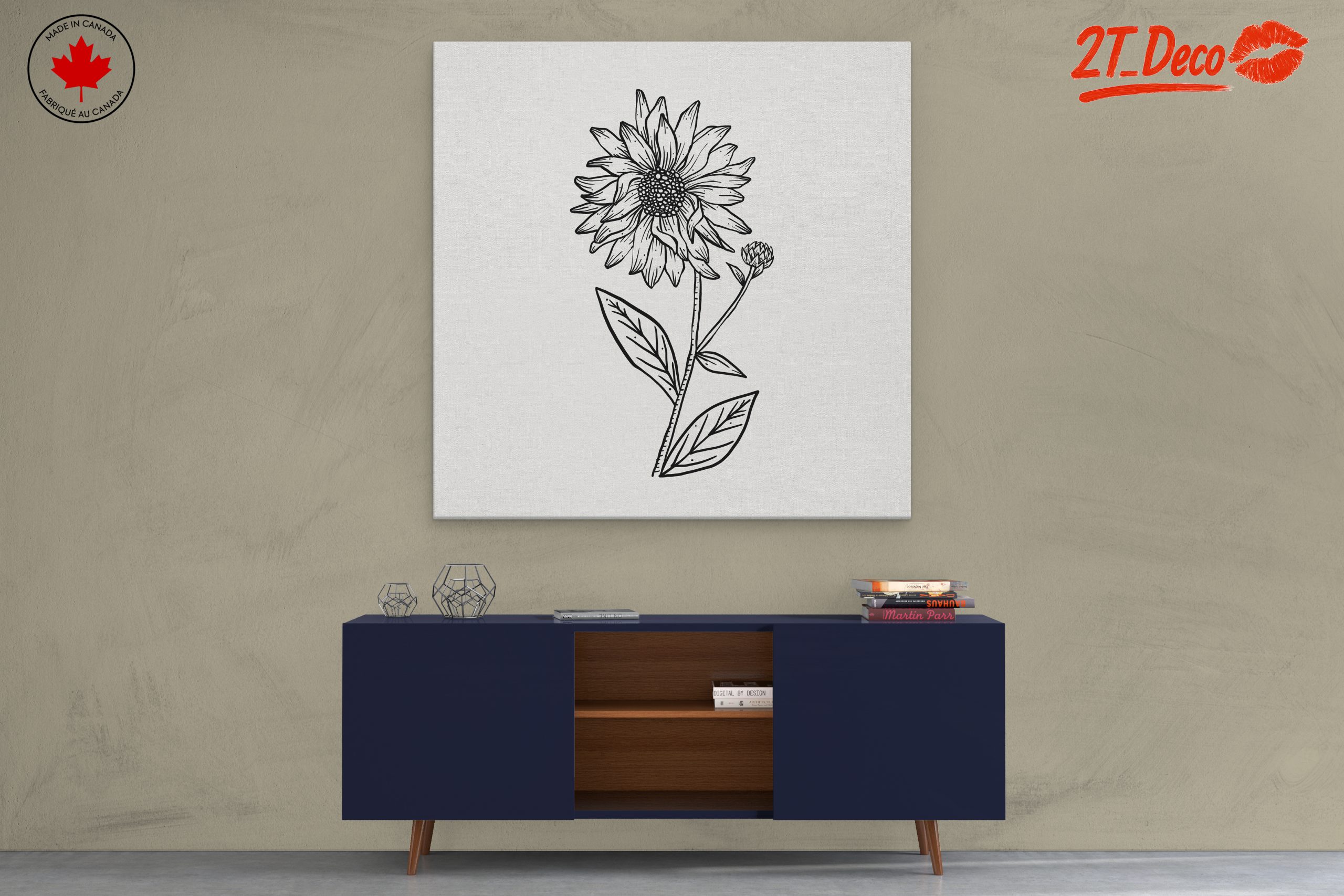 Hand-Drawn Sunflower Botanical Art - Image 3