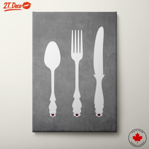 Stylish Culinary Art with Fork Spoon and Knife