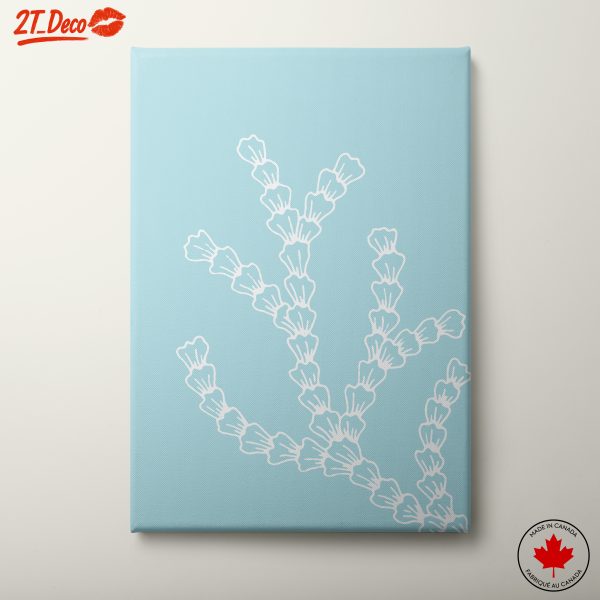 Stylized Floral Design on Blue Background