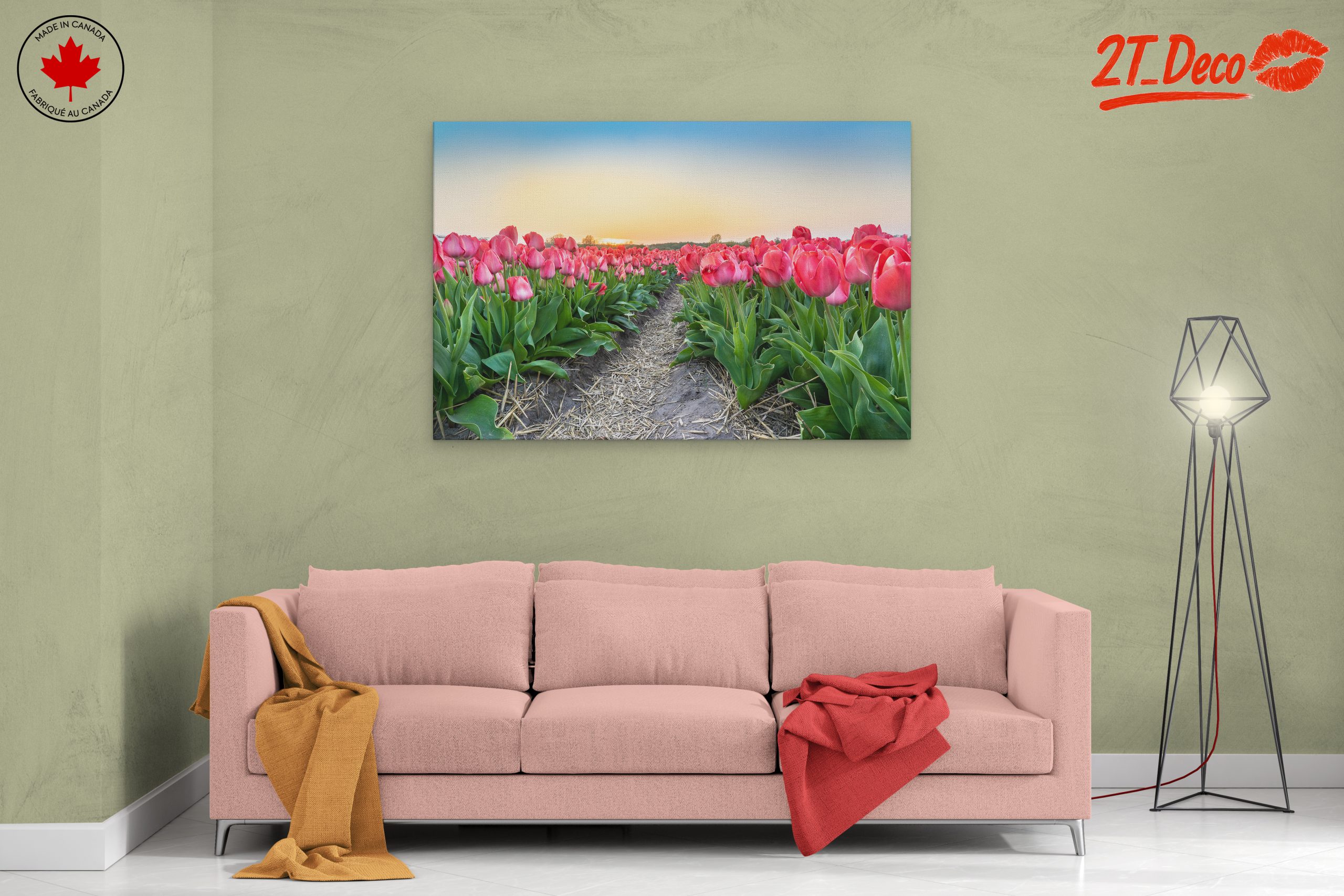 Vibrant Tulip Field at Sunset - Image 2