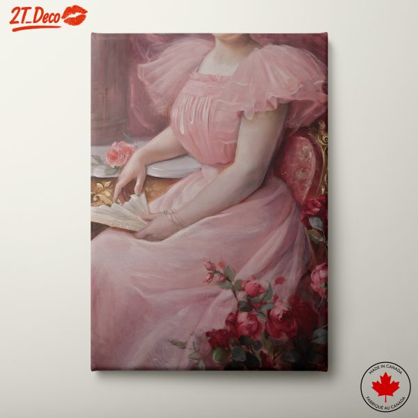 Elegant Vintage Woman Surrounded by Roses