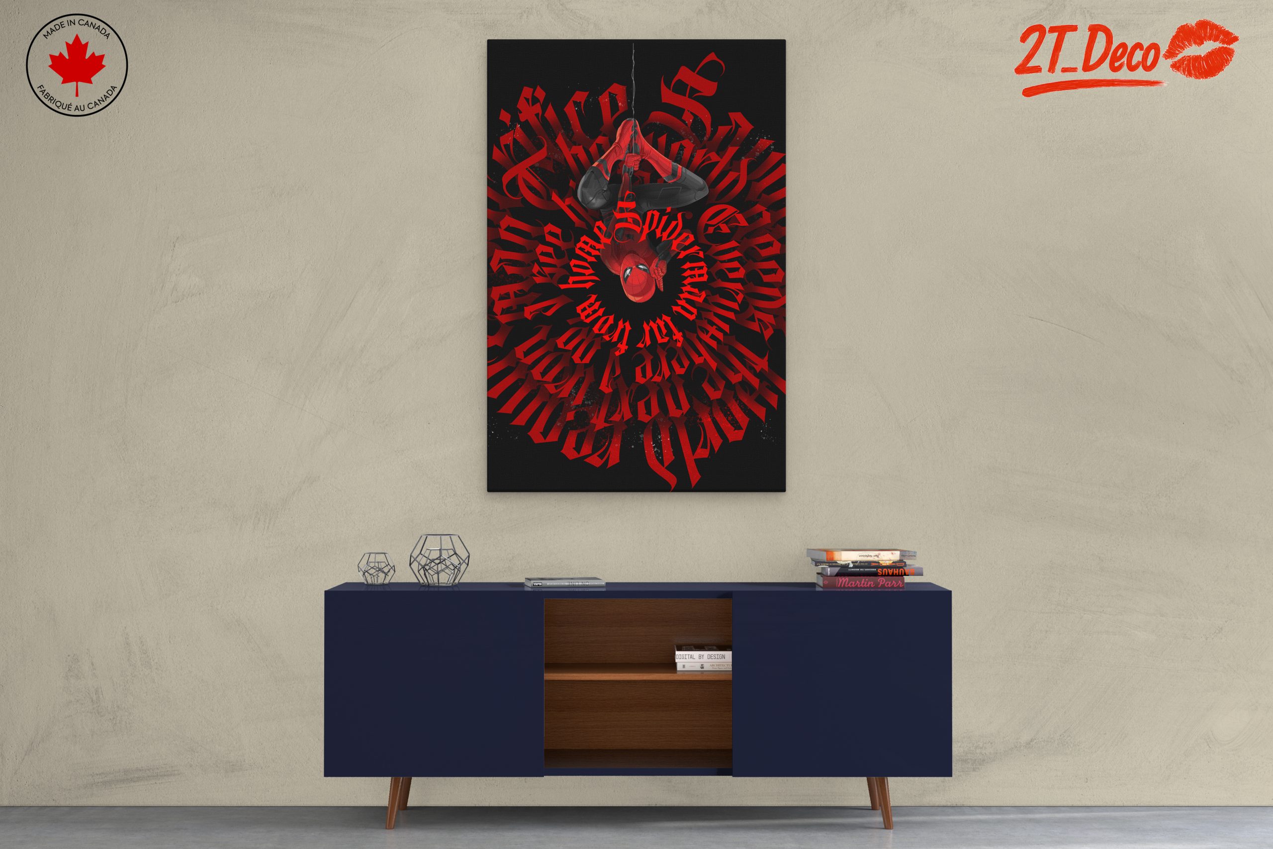 Dynamic Spider-Man Art with Bold Typography - Image 3
