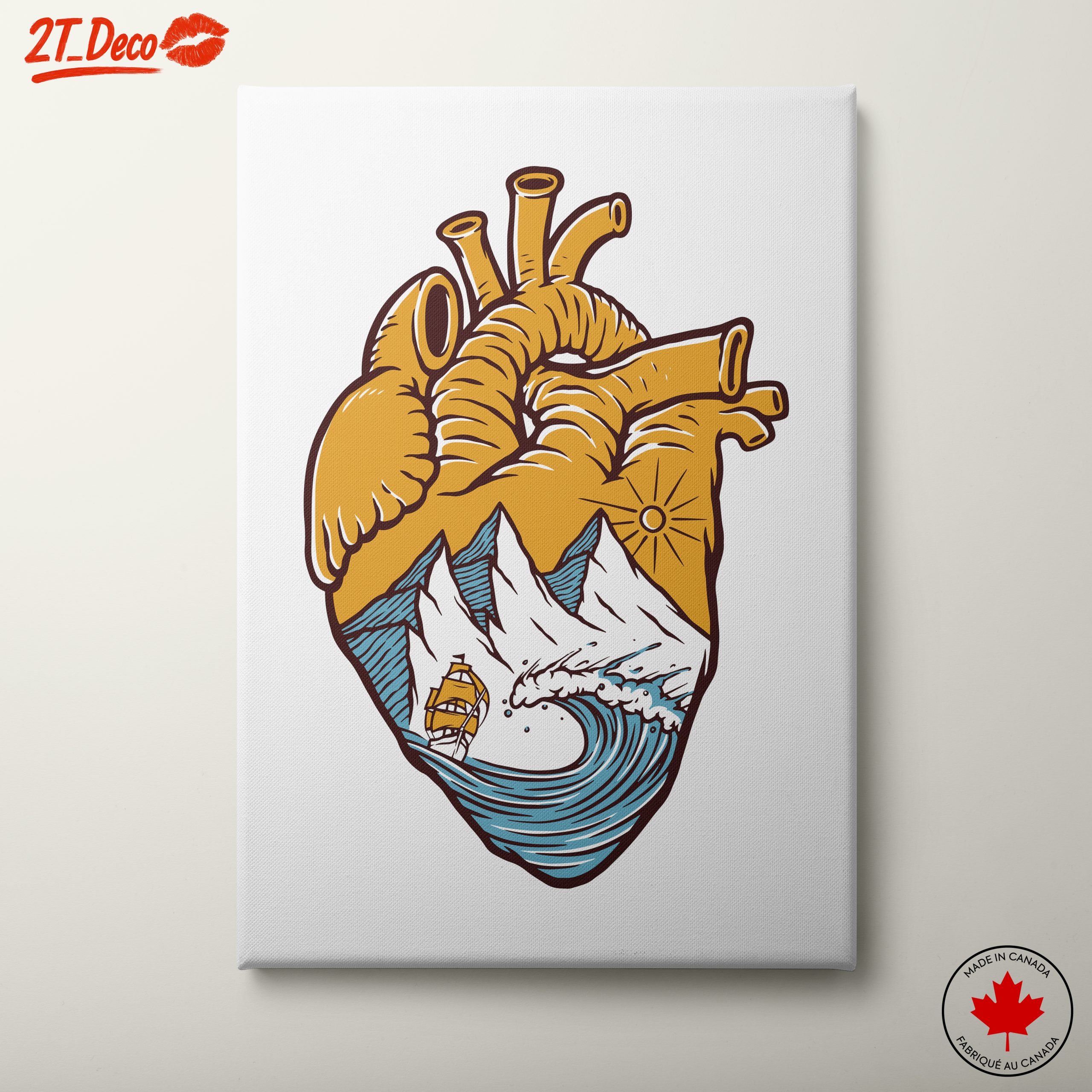 Heart Shaped Landscape Illustration