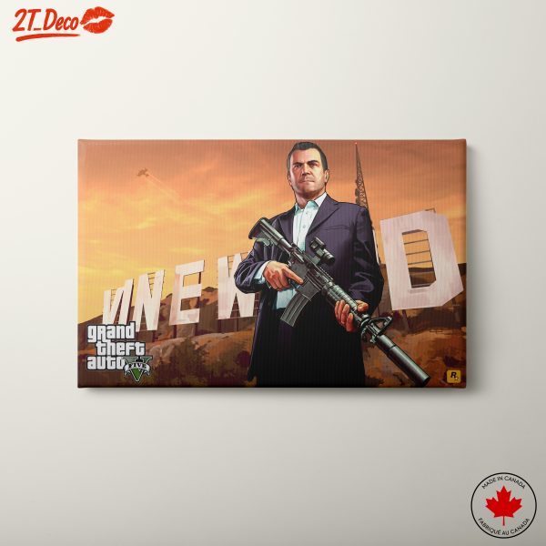 Grand Theft Auto V Character Artwork in Urban Setting