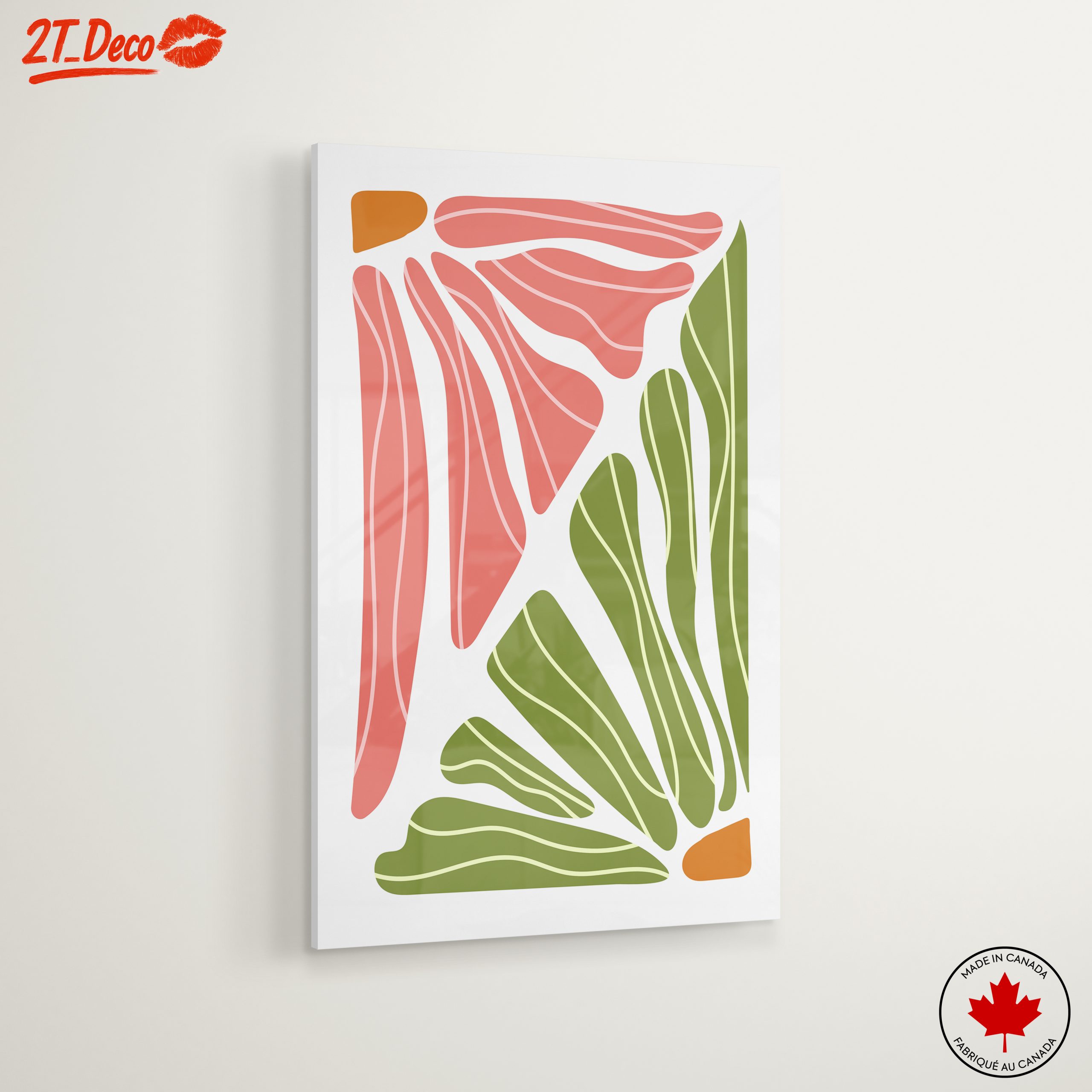 Bold Abstract Shapes in Pink and Green - Image 6