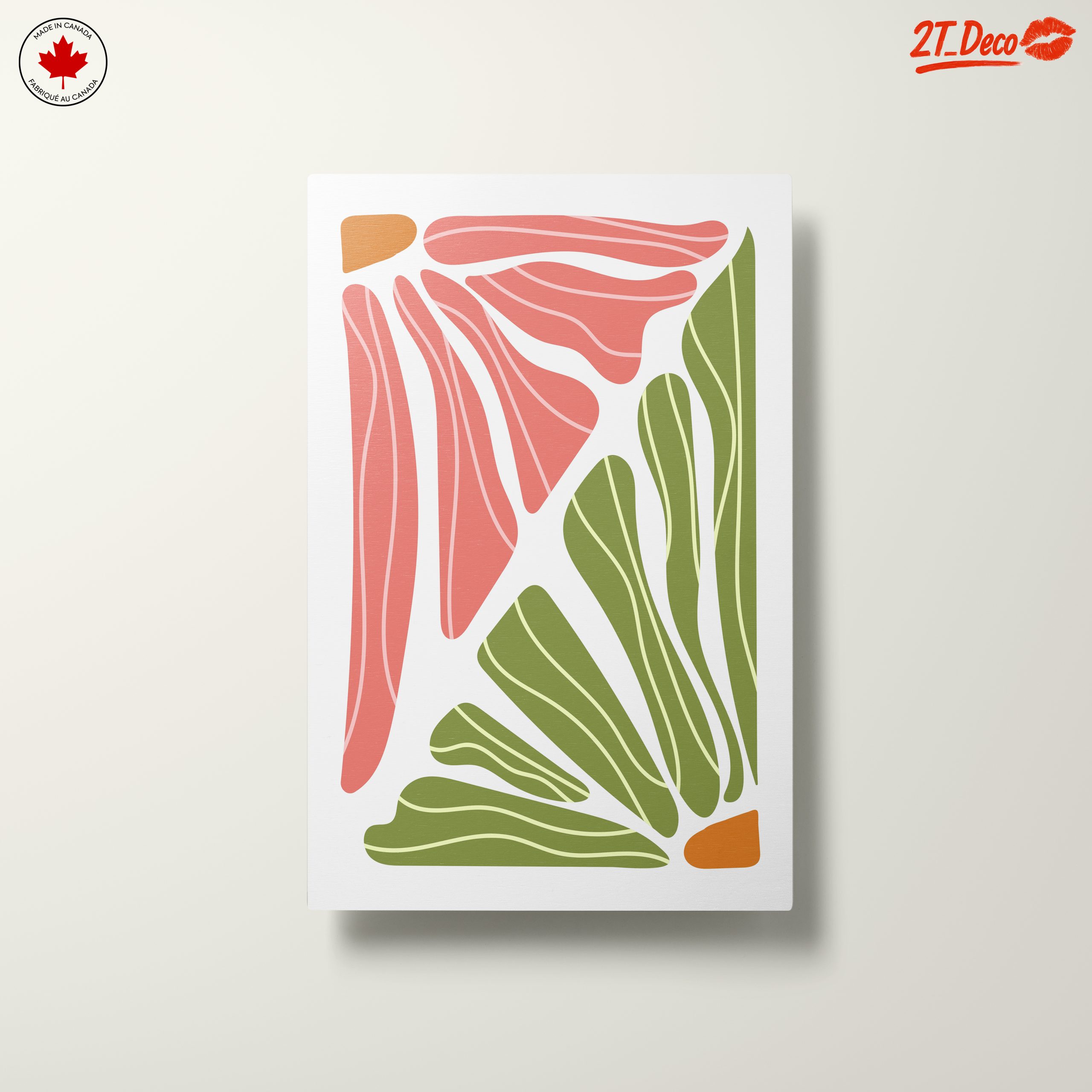 Bold Abstract Shapes in Pink and Green - Image 10