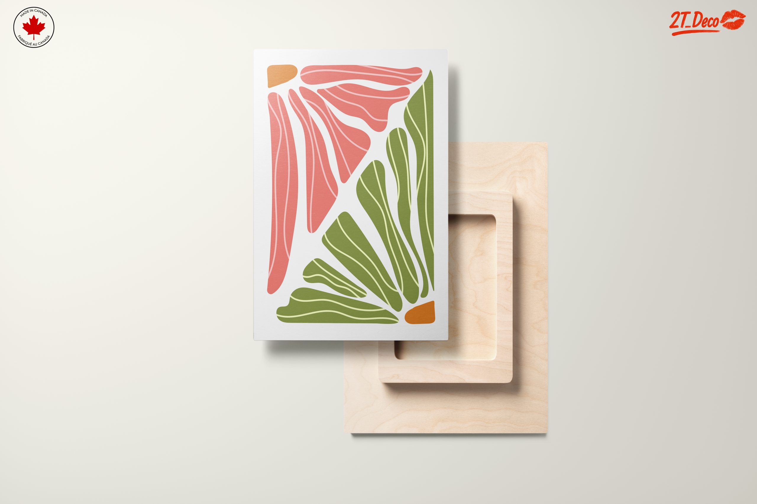 Bold Abstract Shapes in Pink and Green - Image 11