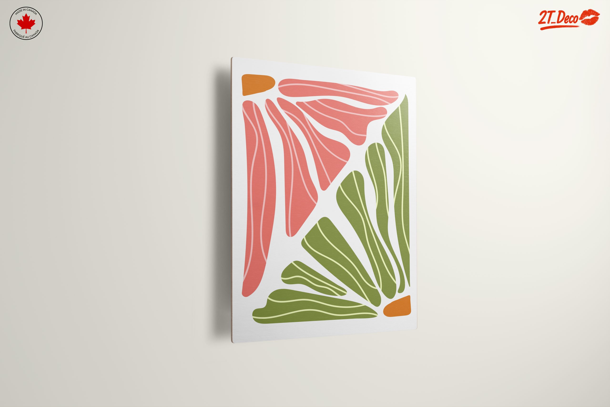 Bold Abstract Shapes in Pink and Green - Image 13