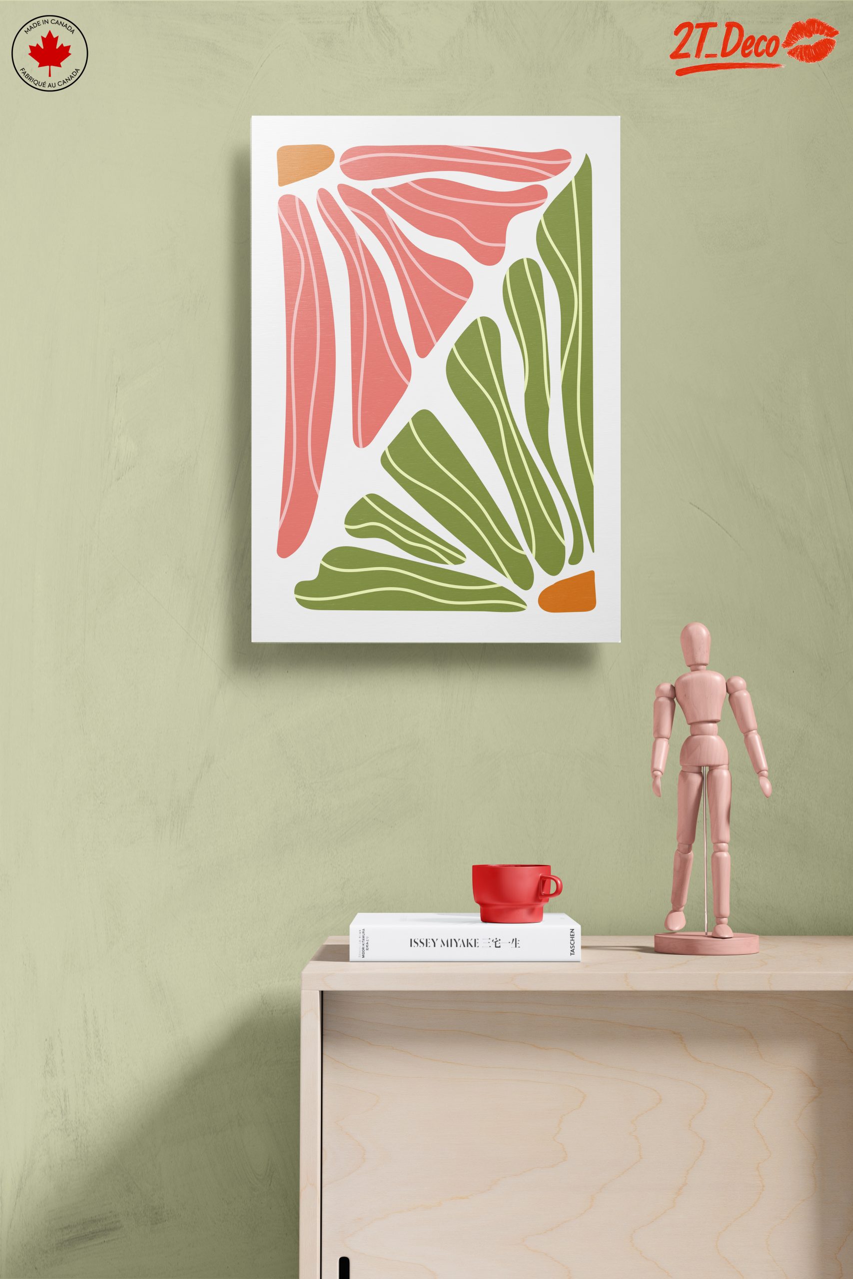 Bold Abstract Shapes in Pink and Green - Image 14