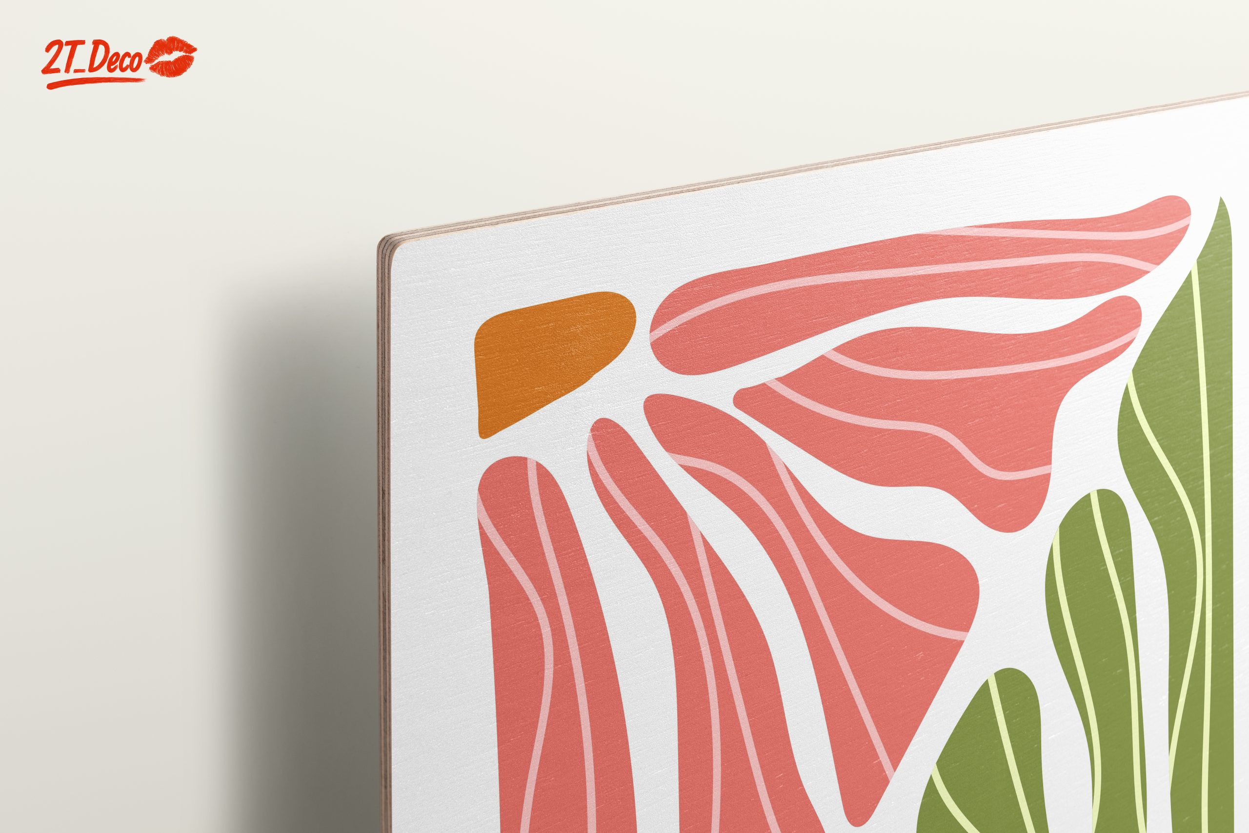 Bold Abstract Shapes in Pink and Green - Image 15
