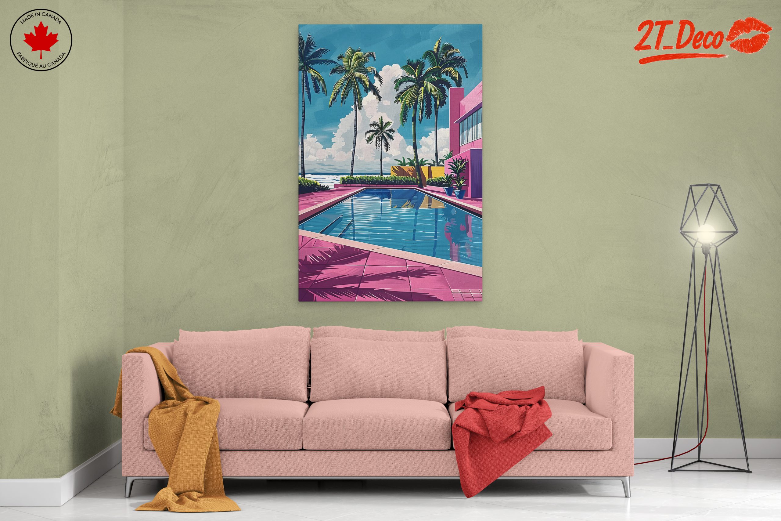 Tropical Poolside Paradise with Palm Trees - Image 2