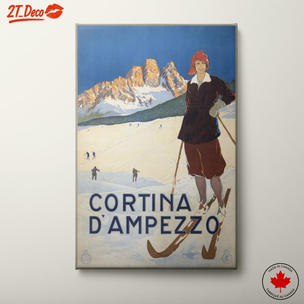 Vintage Cortina d'Ampezzo Skiing Poster