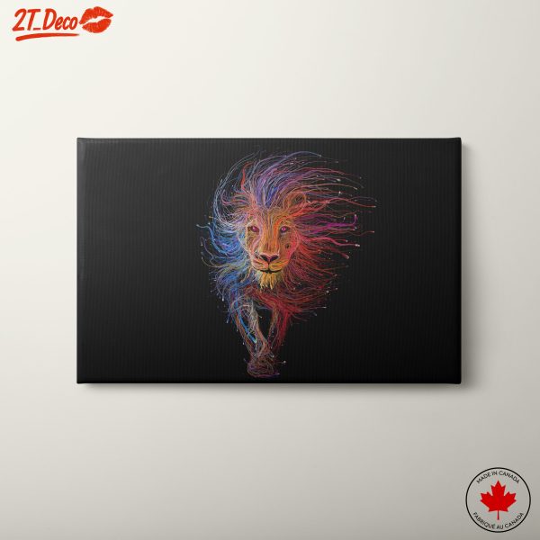 Vibrant Colorful Animal Portrait of a Lion
