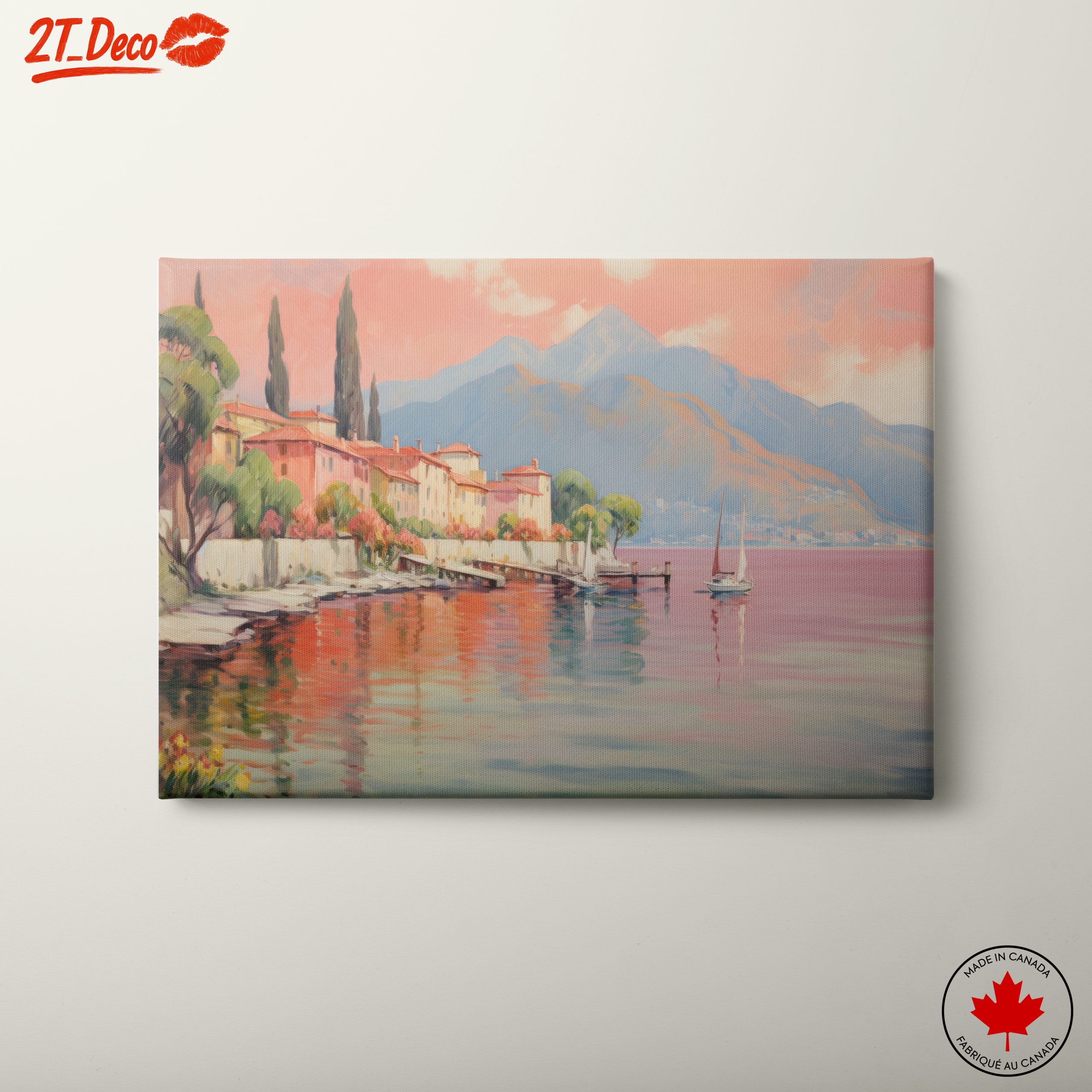 Serene Lakeside Adventure Landscape Artwork
