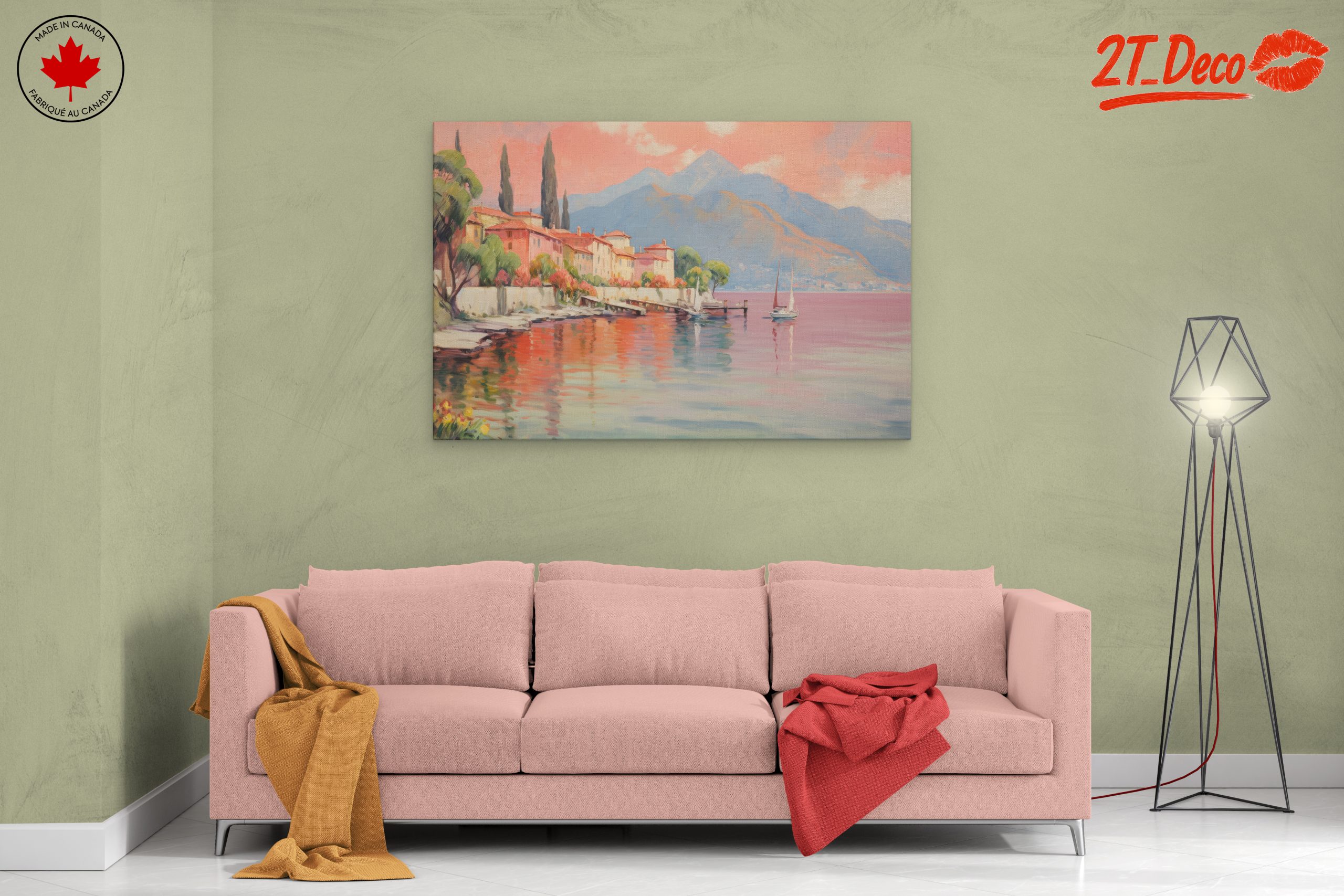 Serene Lakeside Adventure Landscape Artwork - Image 2