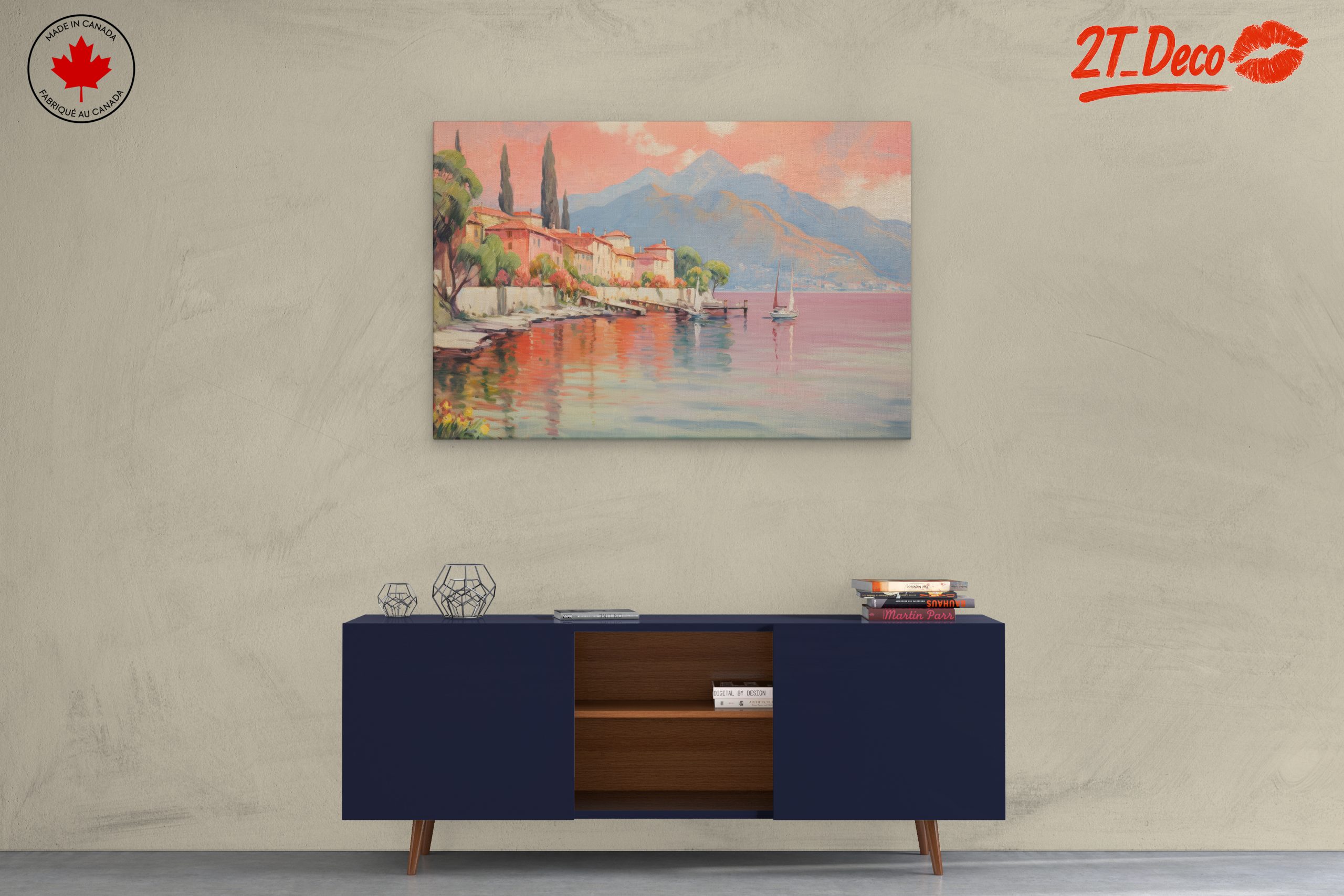 Serene Lakeside Adventure Landscape Artwork - Image 3