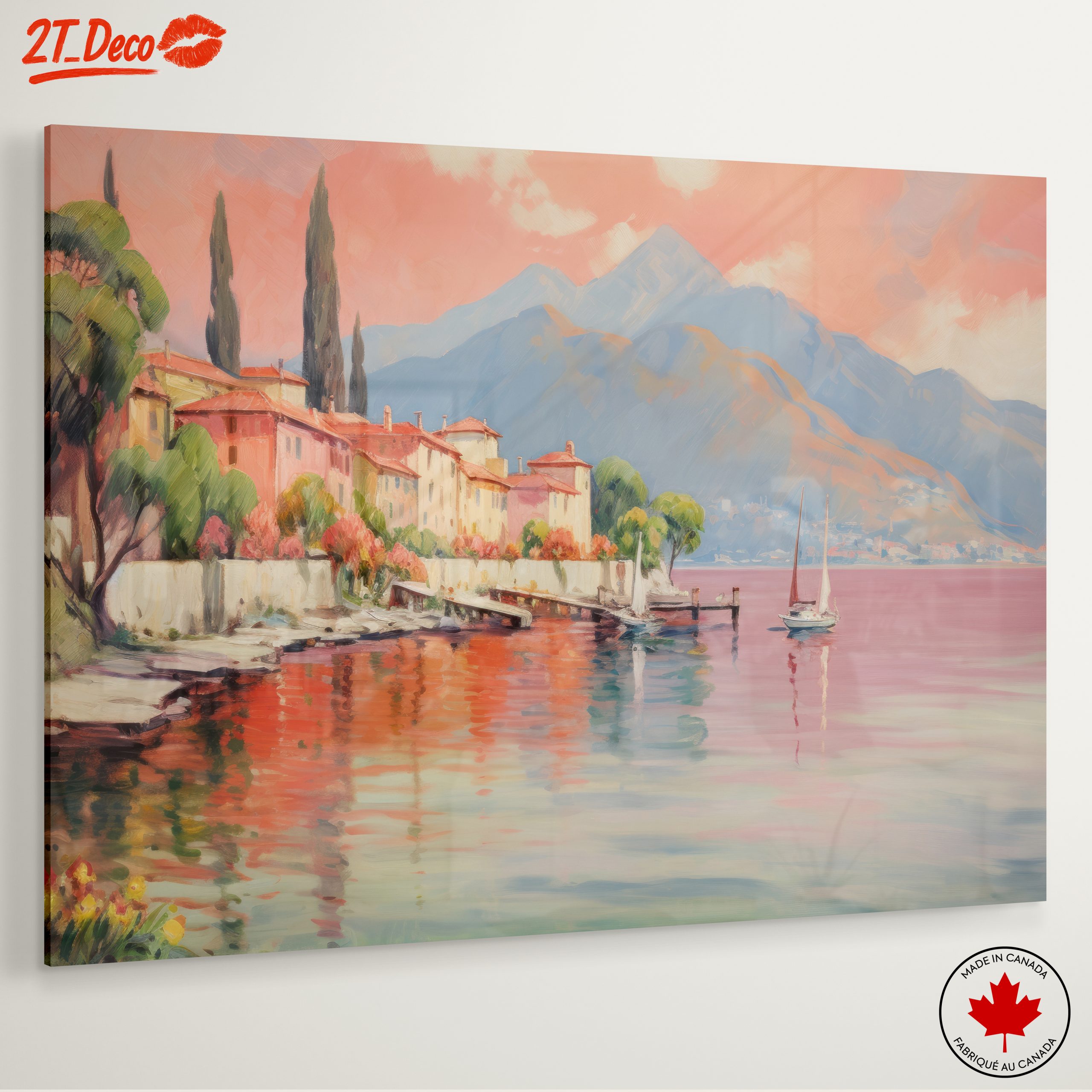 Serene Lakeside Adventure Landscape Artwork - Image 6