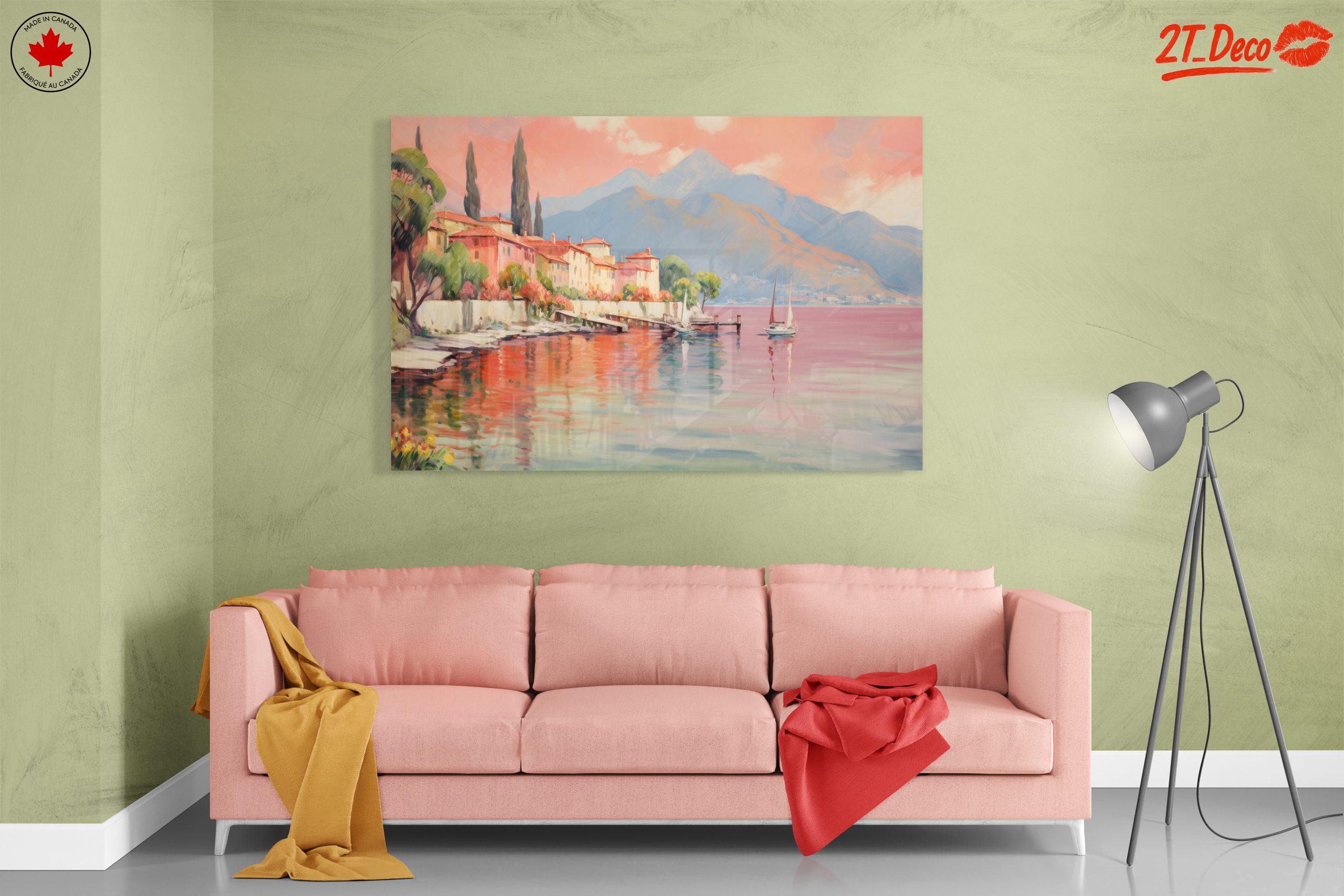 Serene Lakeside Adventure Landscape Artwork - Image 7