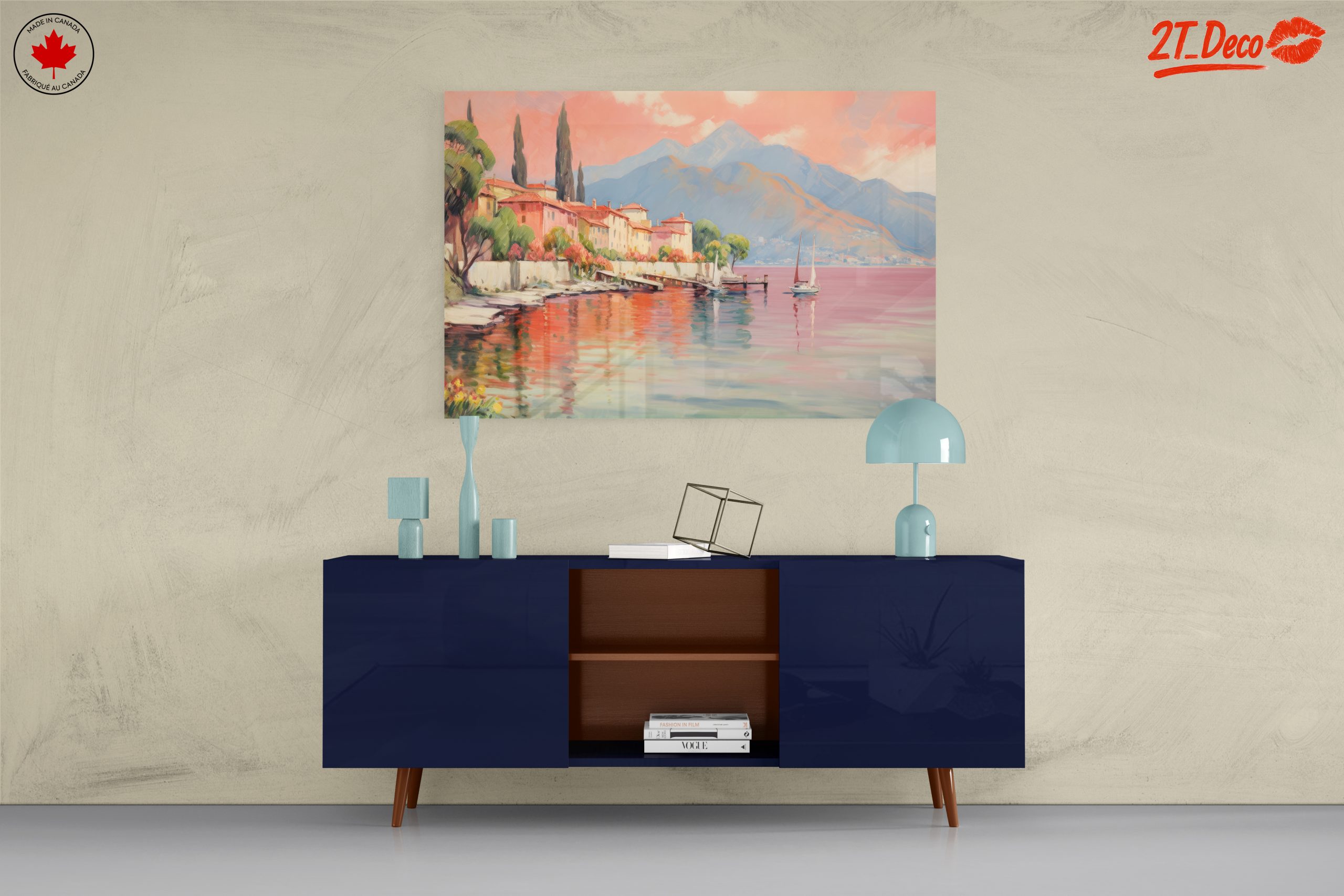 Serene Lakeside Adventure Landscape Artwork - Image 8