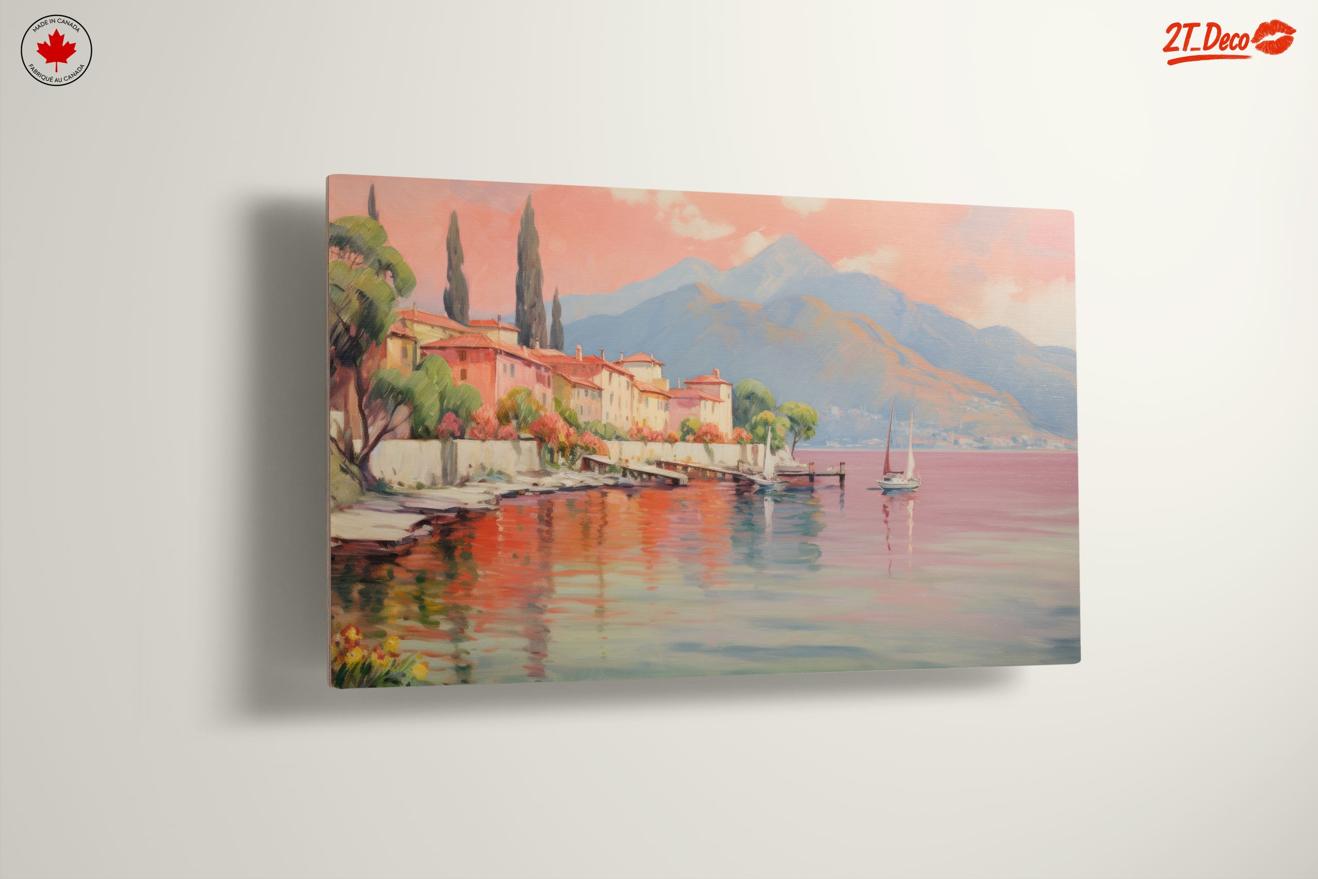Serene Lakeside Adventure Landscape Artwork - Image 13