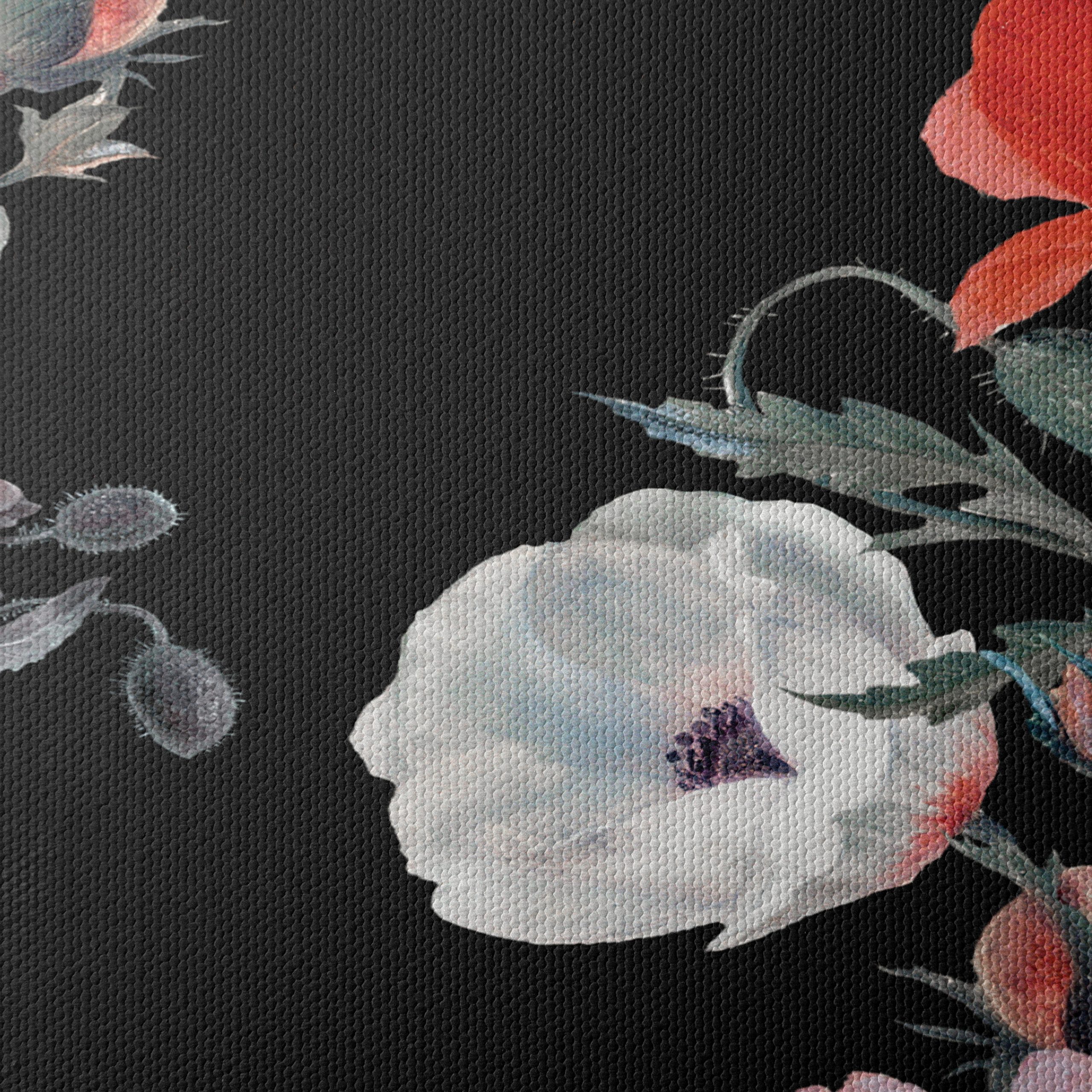Artistic Floral Design on Black Background - Image 4