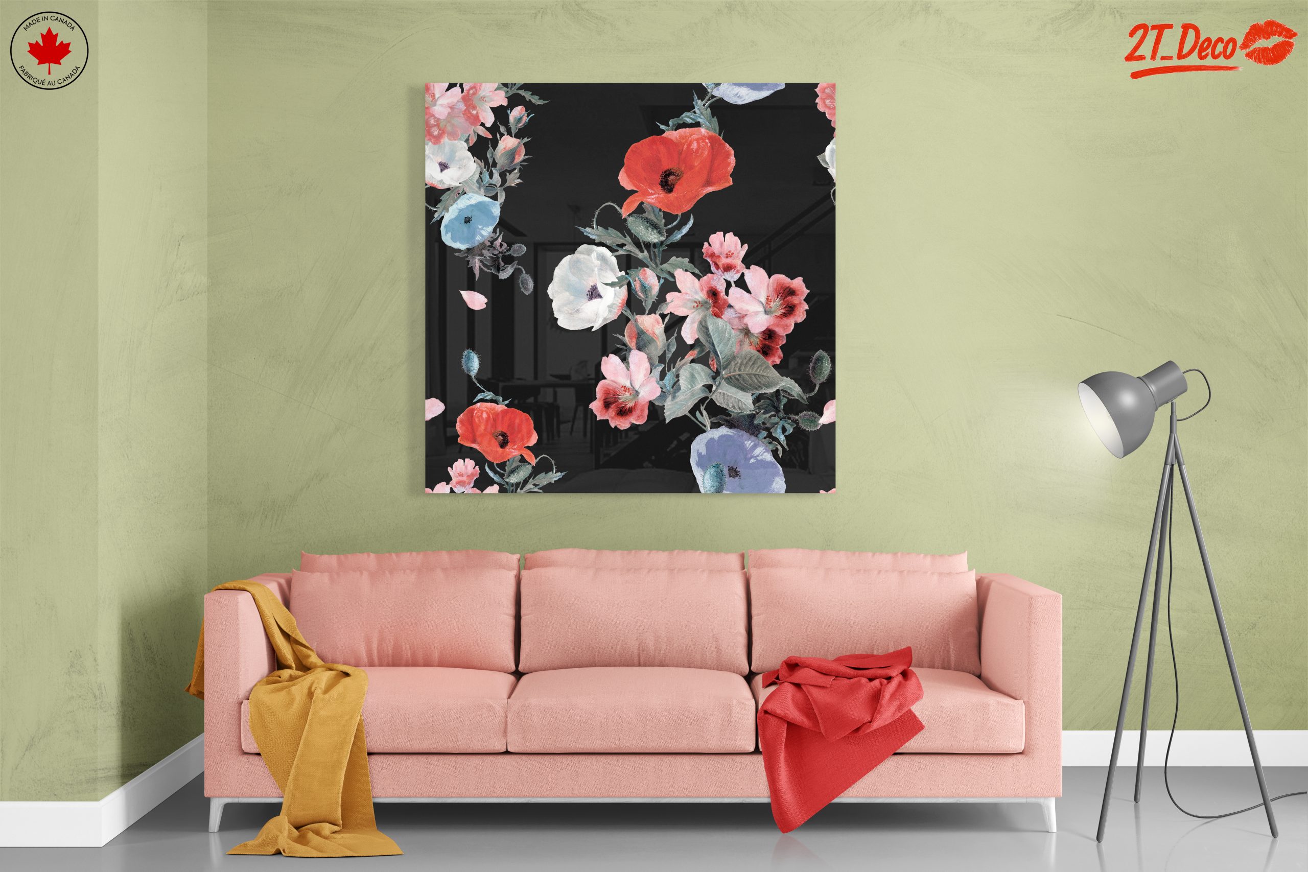 Artistic Floral Design on Black Background - Image 7