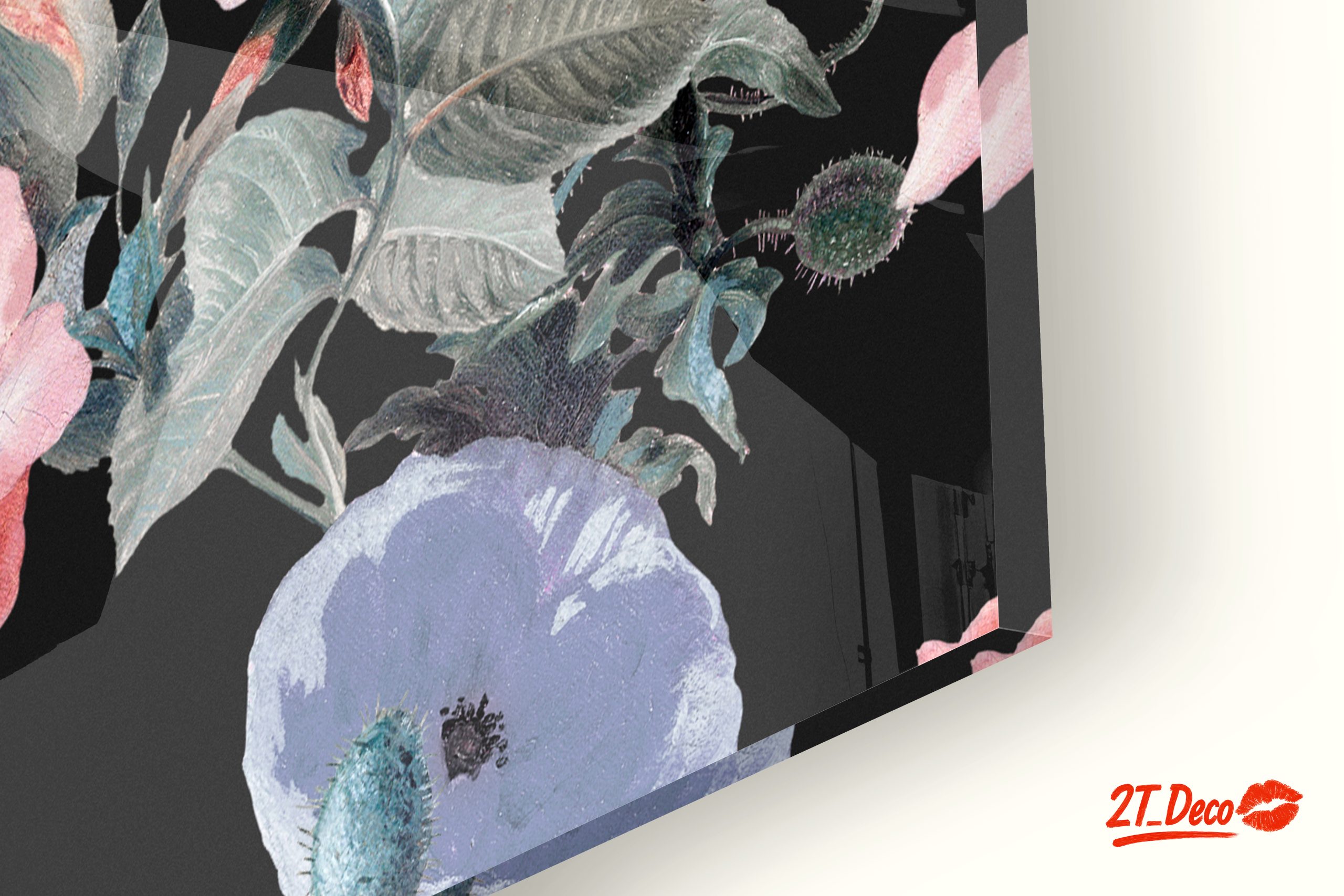 Artistic Floral Design on Black Background - Image 9