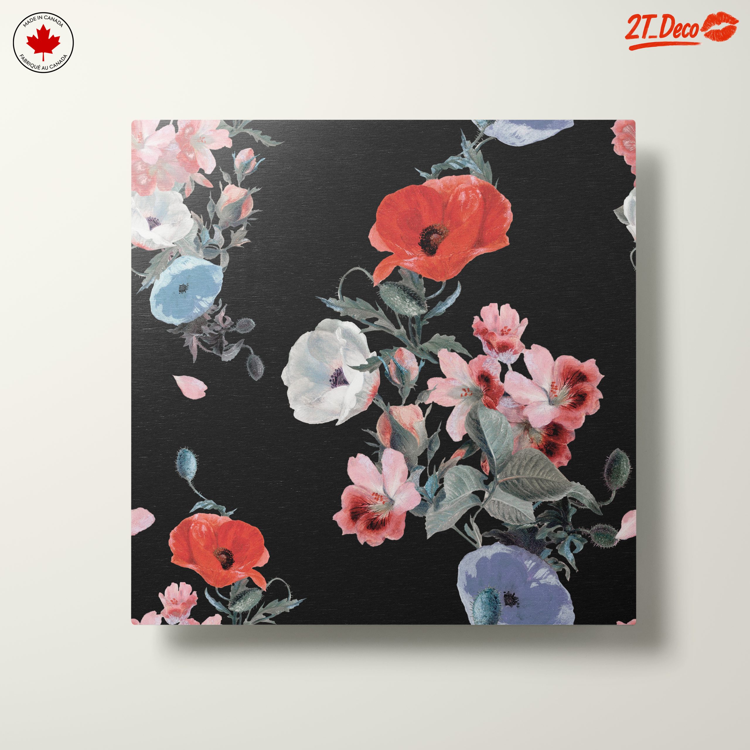 Artistic Floral Design on Black Background - Image 10