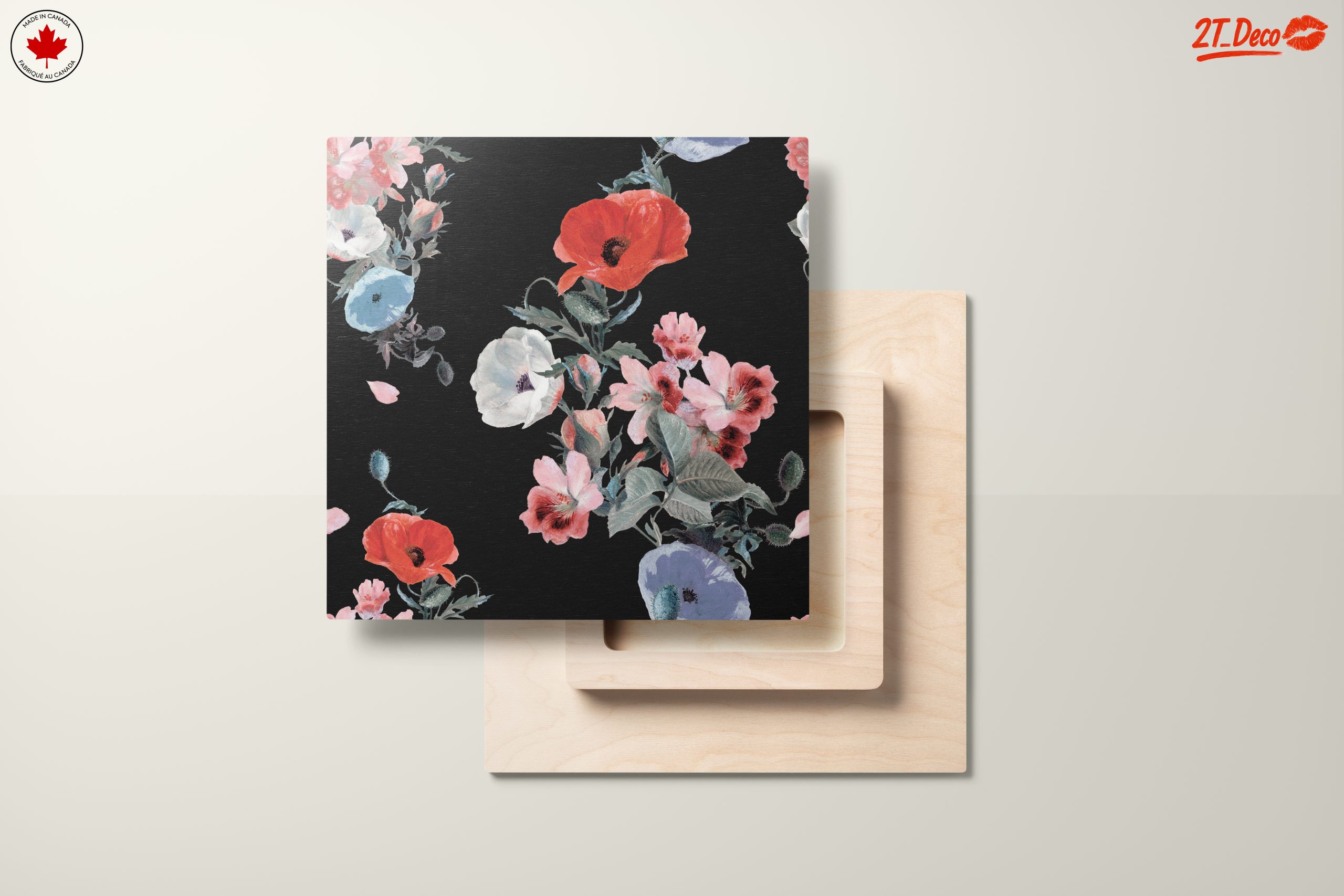 Artistic Floral Design on Black Background - Image 11