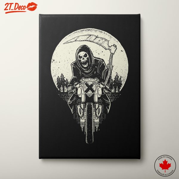 Gothic Motorcyclist with Scythe Artwork