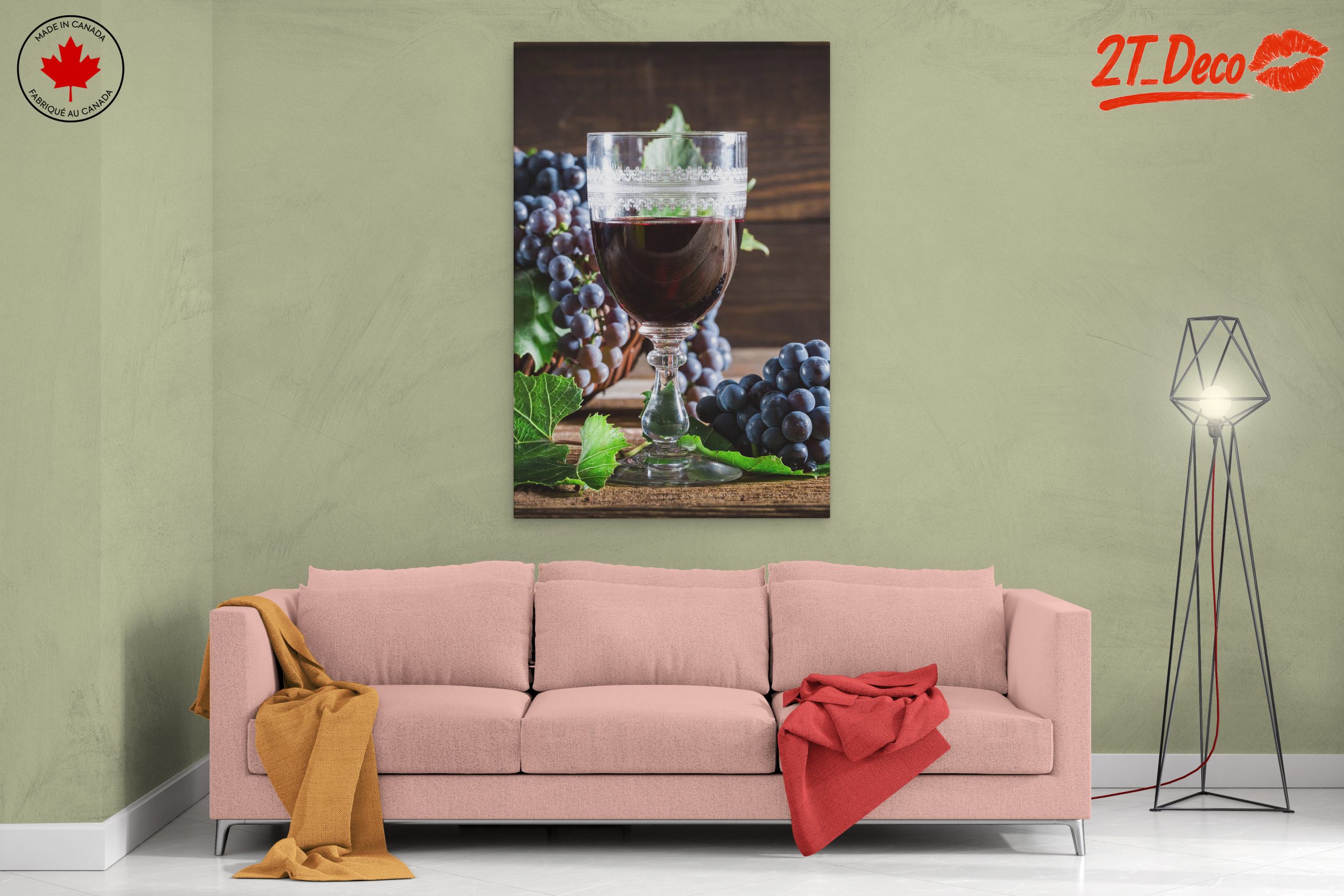 Elegant Wine Still Life with Grapes - Image 2