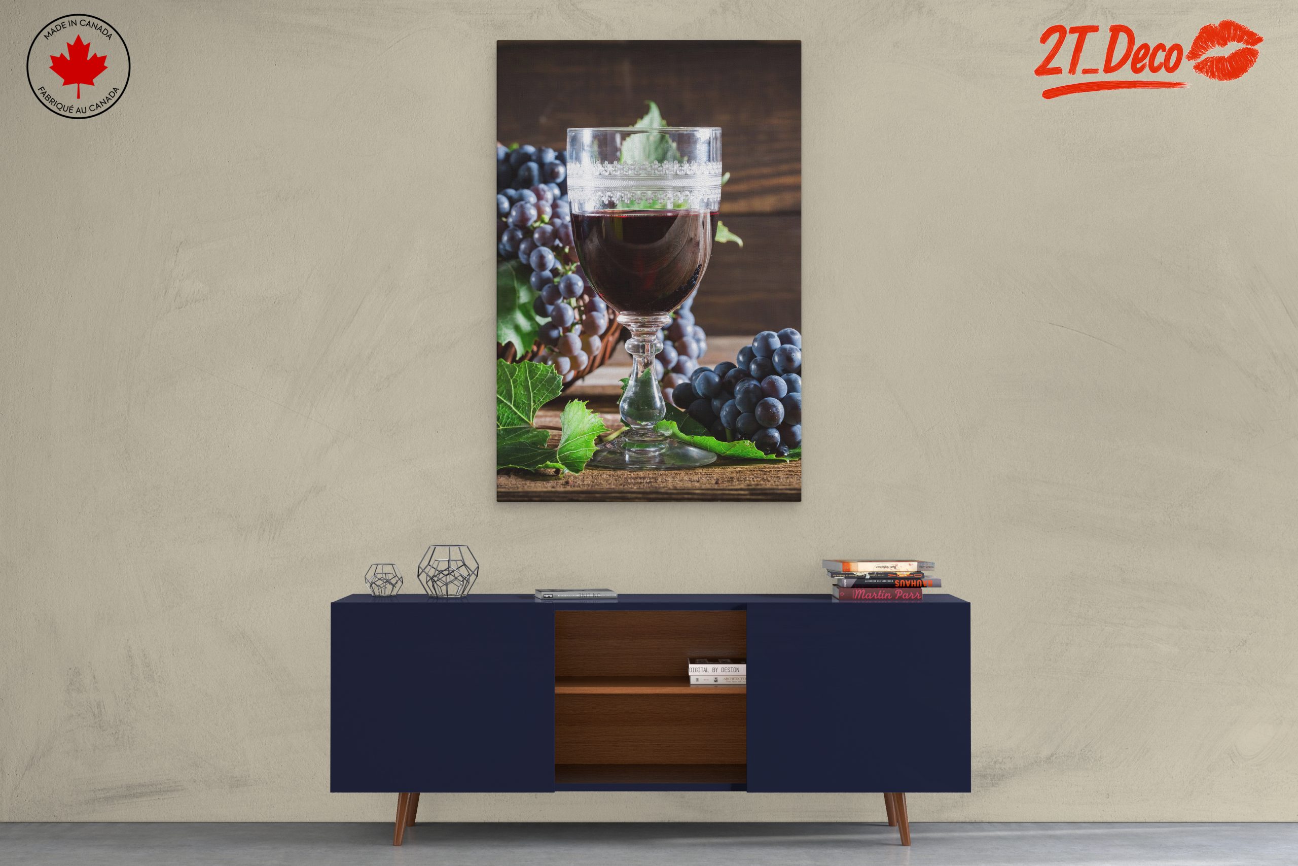 Elegant Wine Still Life with Grapes - Image 3