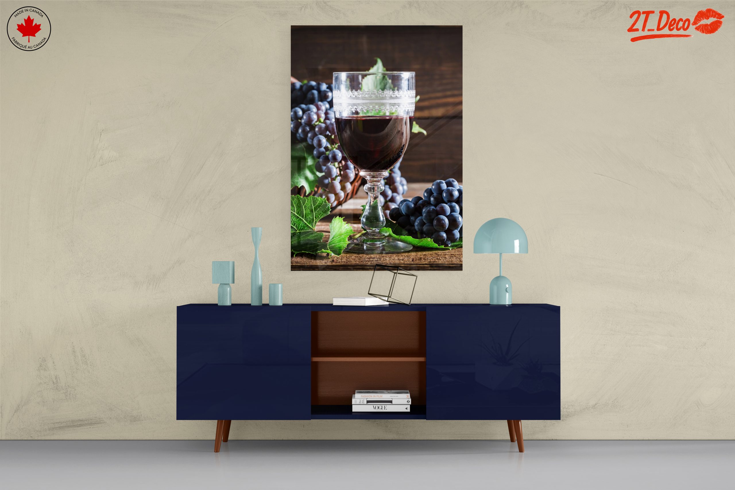 Elegant Wine Still Life with Grapes - Image 8