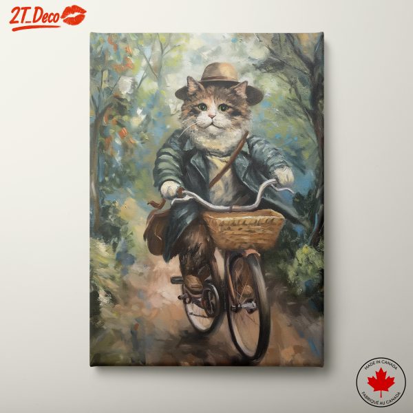 Charming Cat Riding Bicycle