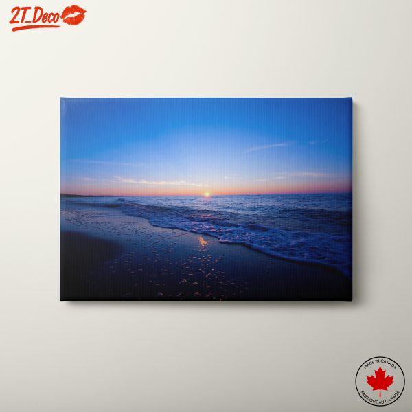 Tranquil Beach Sunset Over Waves 2