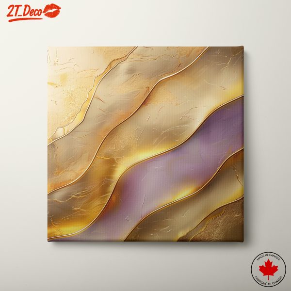Elegant Gold and Purple Abstract Art