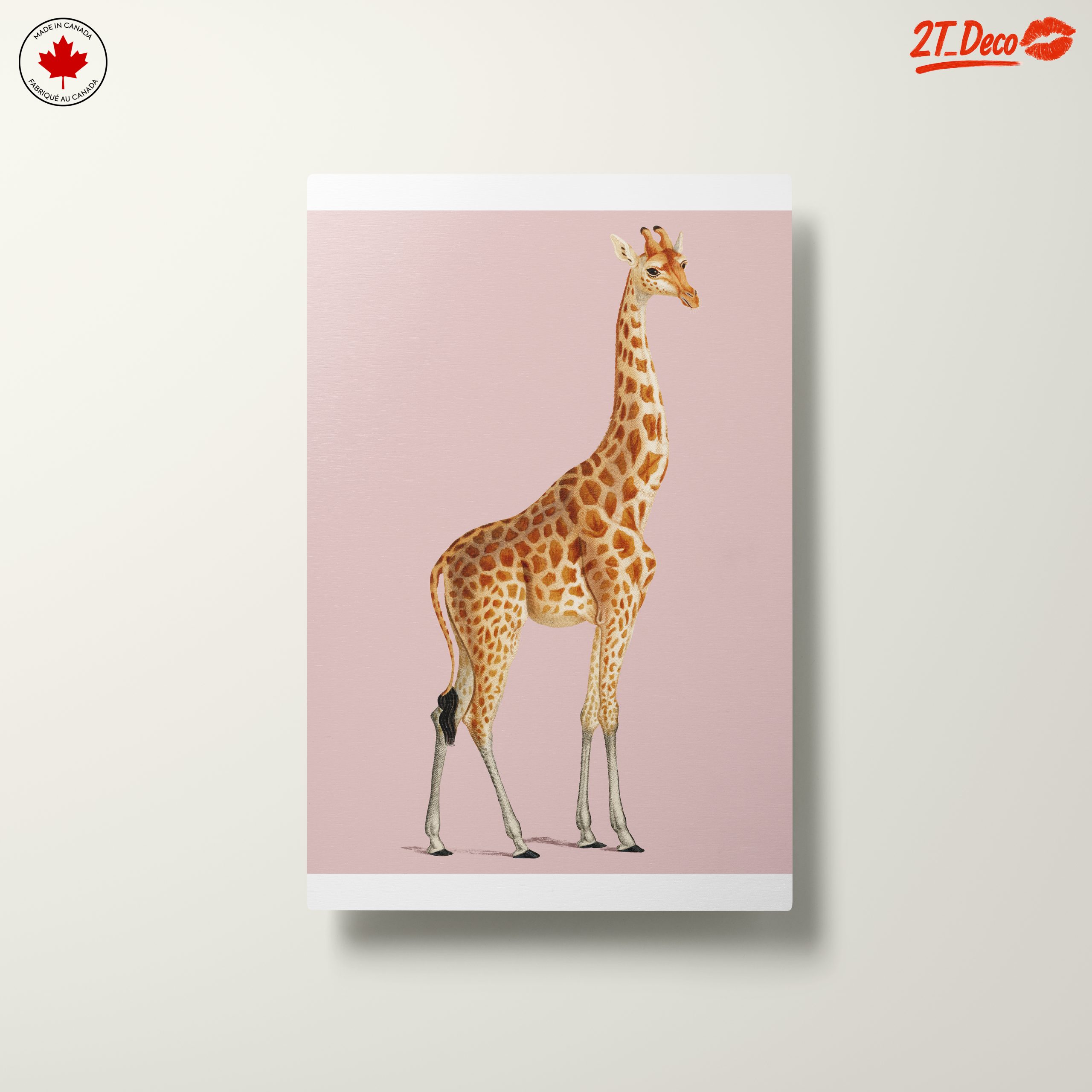 Cute Giraffe Illustration on Pink Background - Image 10