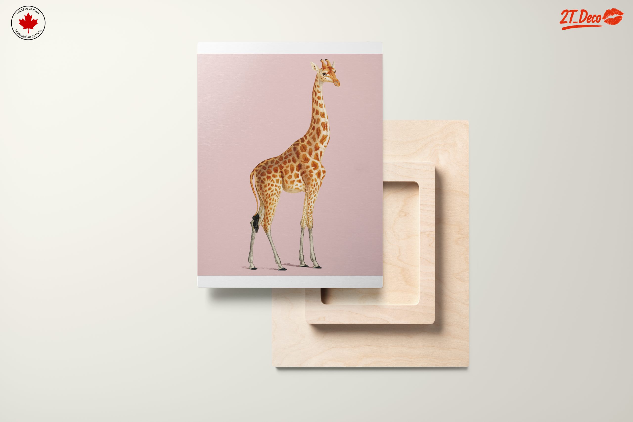 Cute Giraffe Illustration on Pink Background - Image 11