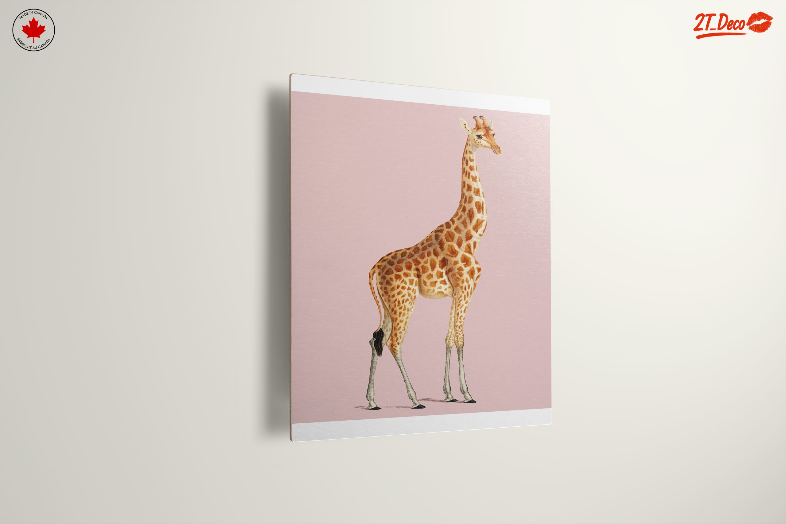 Cute Giraffe Illustration on Pink Background - Image 13