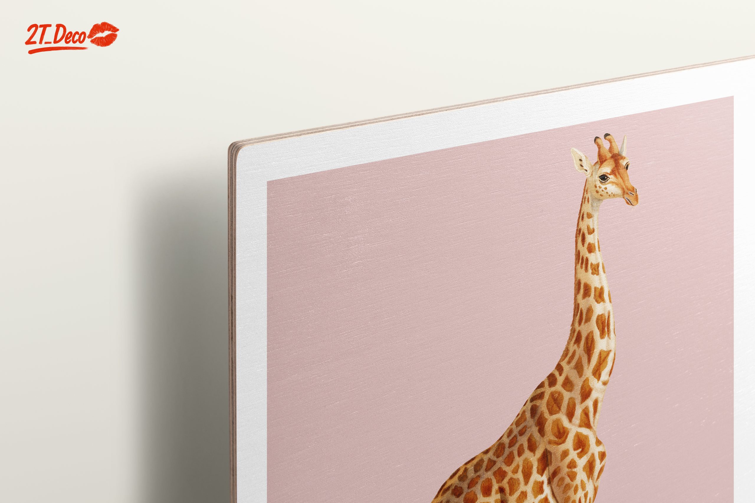 Cute Giraffe Illustration on Pink Background - Image 15